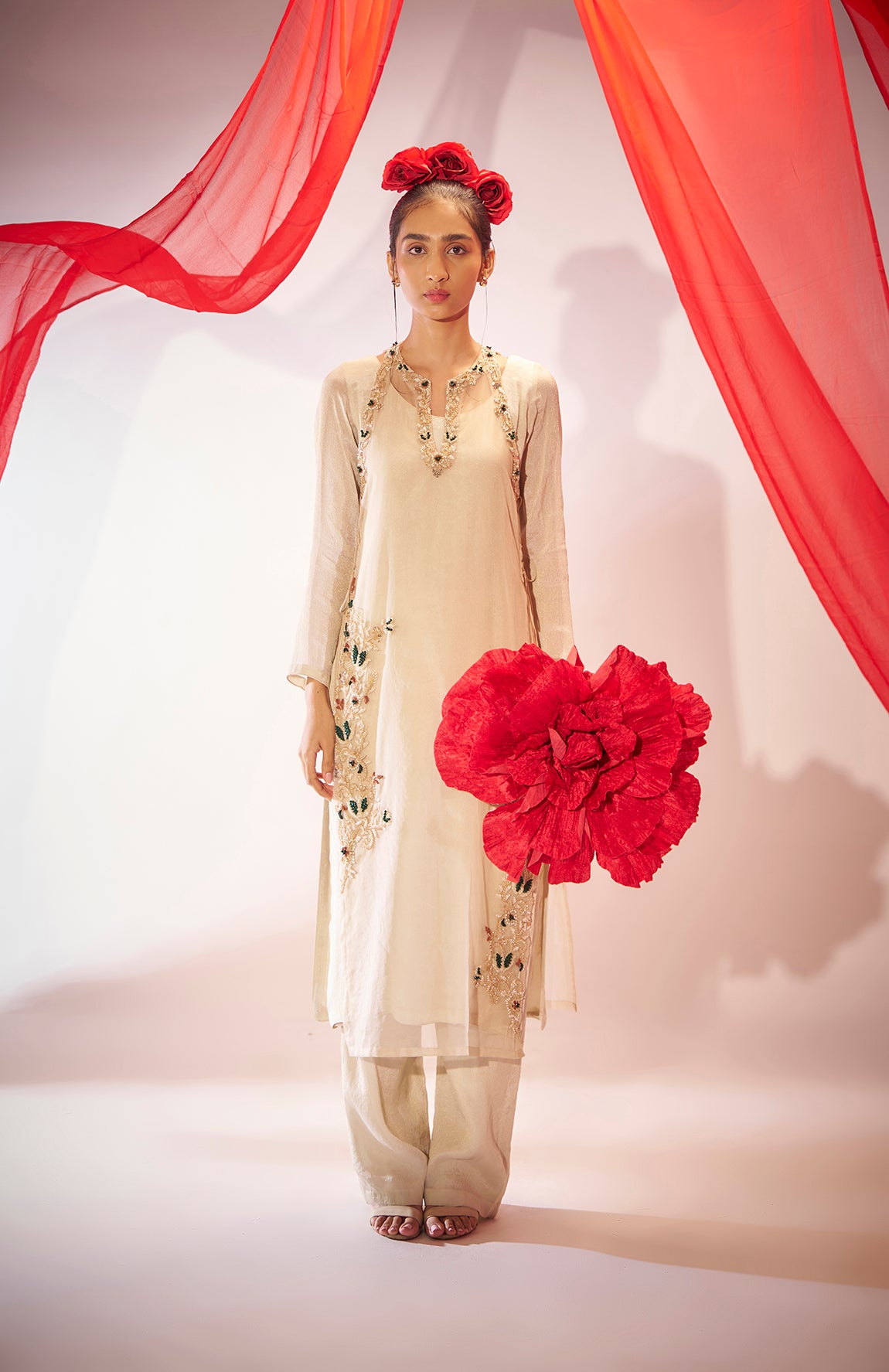 Shwetambara- Layered Kurta set