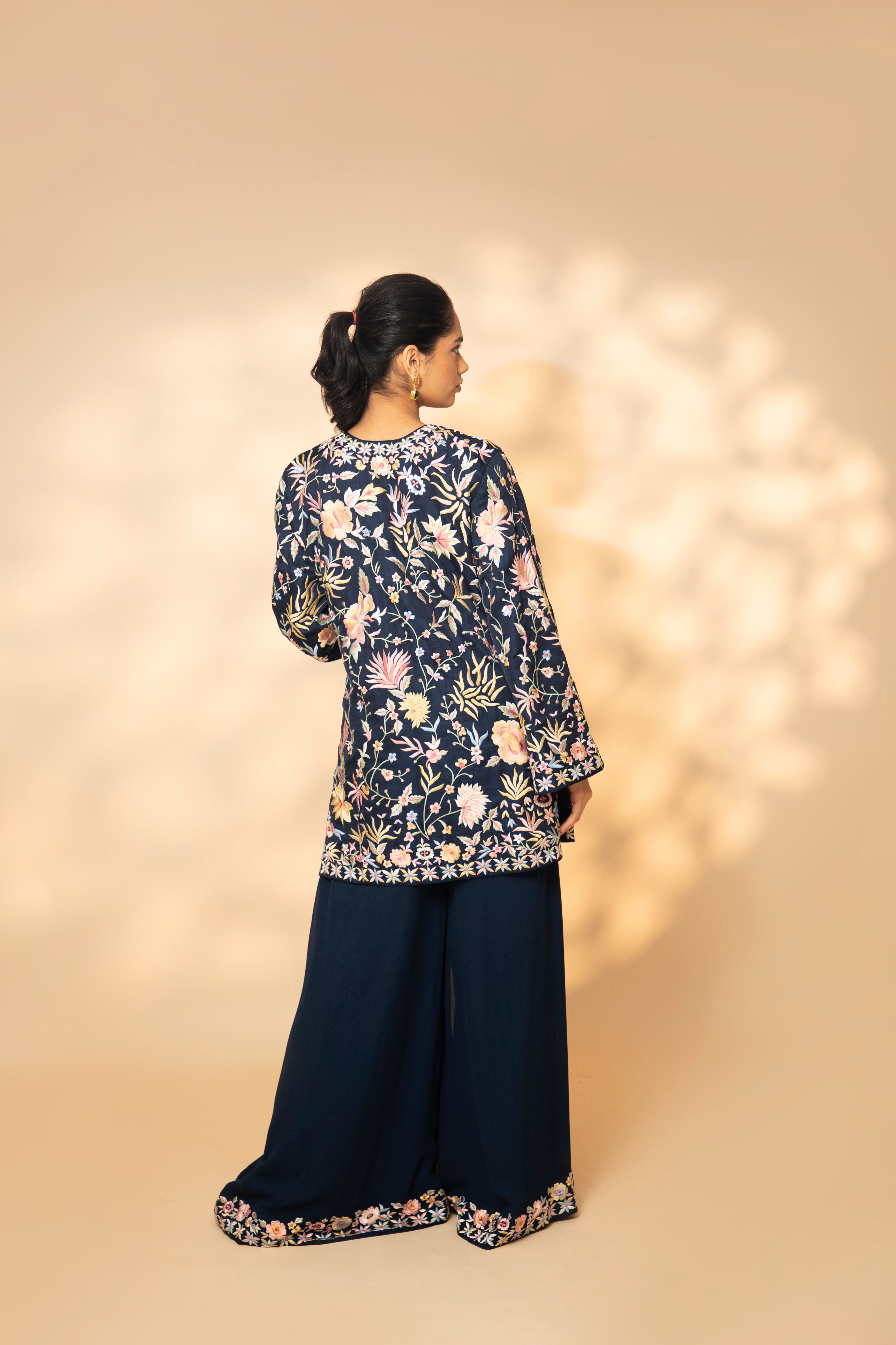 Bloom Sharara Set Navy Blue