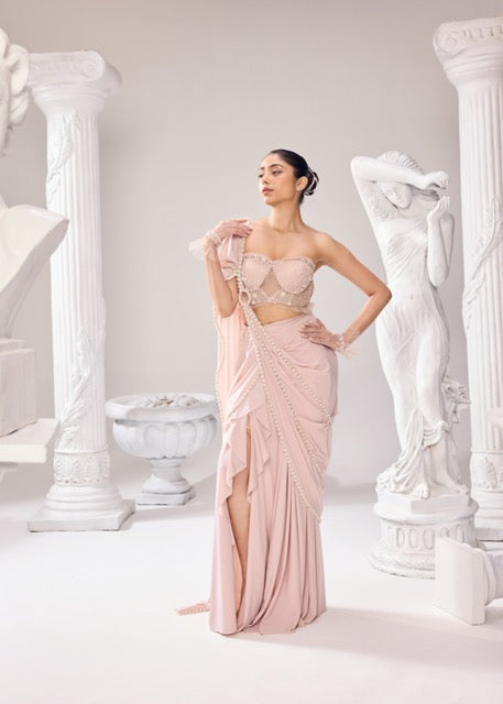 CLARA PEARL DRAPE SAREE