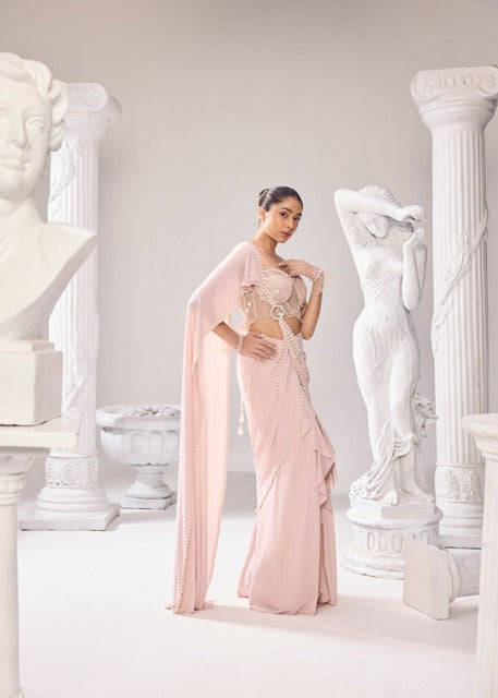CLARA PEARL DRAPE SAREE