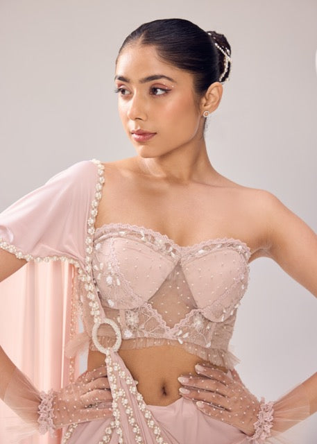 CLARA PEARL DRAPE SAREE