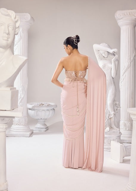 CLARA PEARL DRAPE SAREE