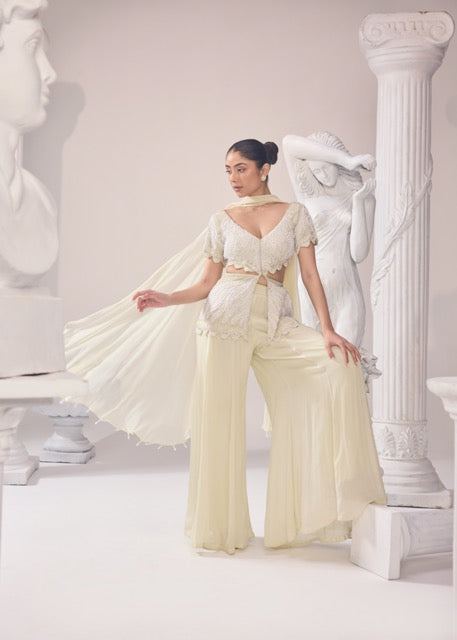 OLIVIA PEPLUM SHARARA SET