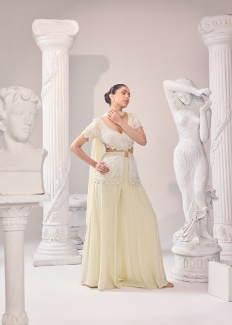 OLIVIA PEPLUM SHARARA SET