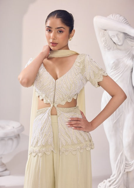OLIVIA PEPLUM SHARARA SET