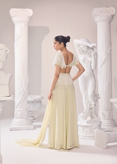 OLIVIA PEPLUM SHARARA SET