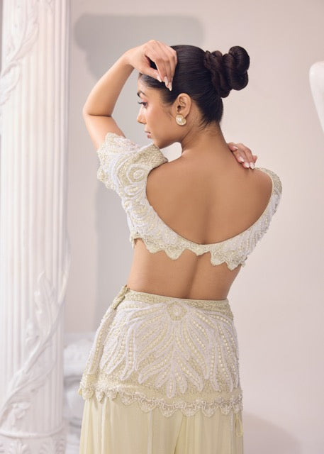 OLIVIA PEPLUM SHARARA SET