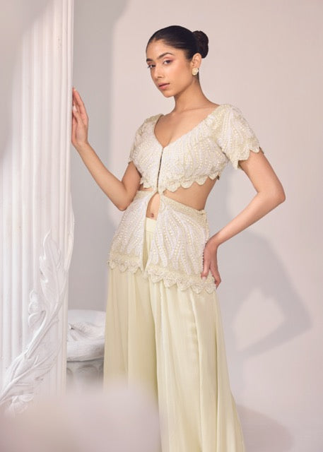 OLIVIA PEPLUM SHARARA SET