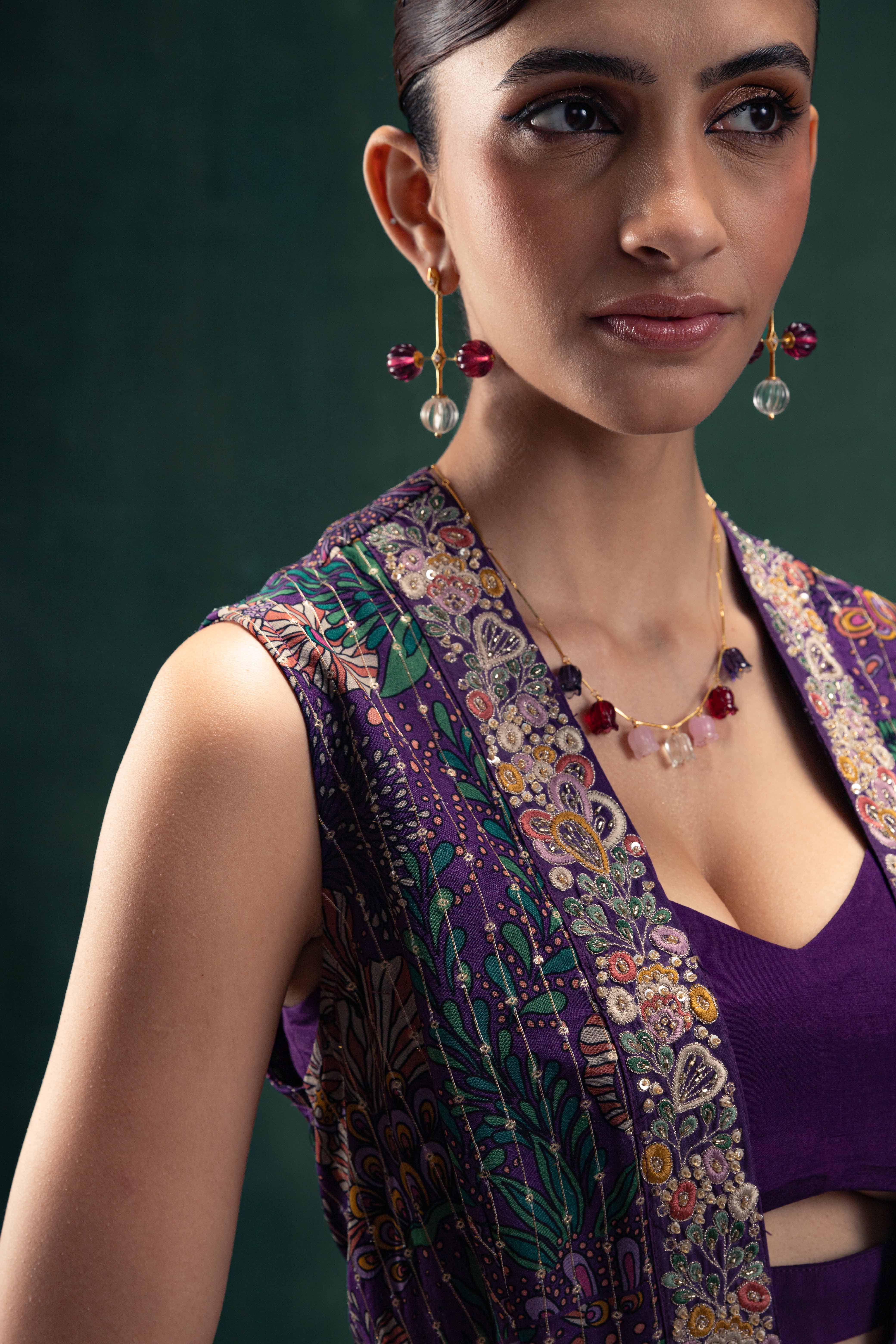Devina Floor Length Jacked with an Sharara Set