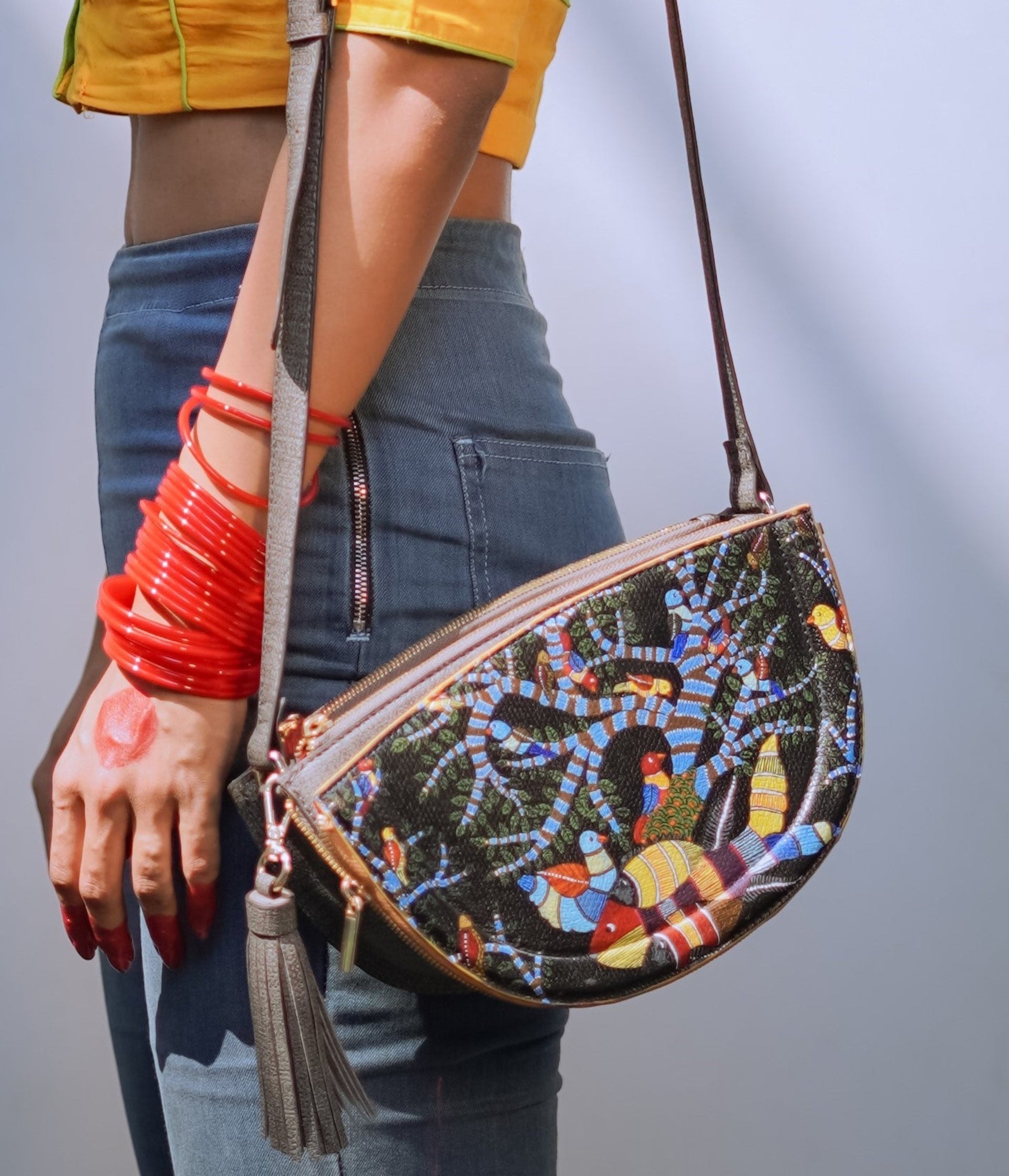 Gondh Tree Half Moon Bag